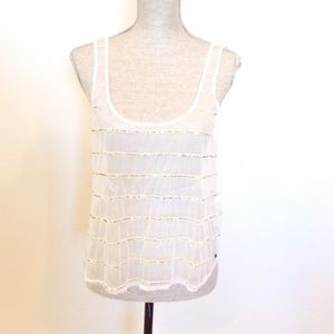 Abercrombie&Fitch White And Gold Sheer Tank Top